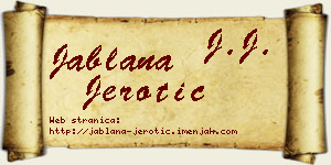 Jablana Jerotić vizit kartica
